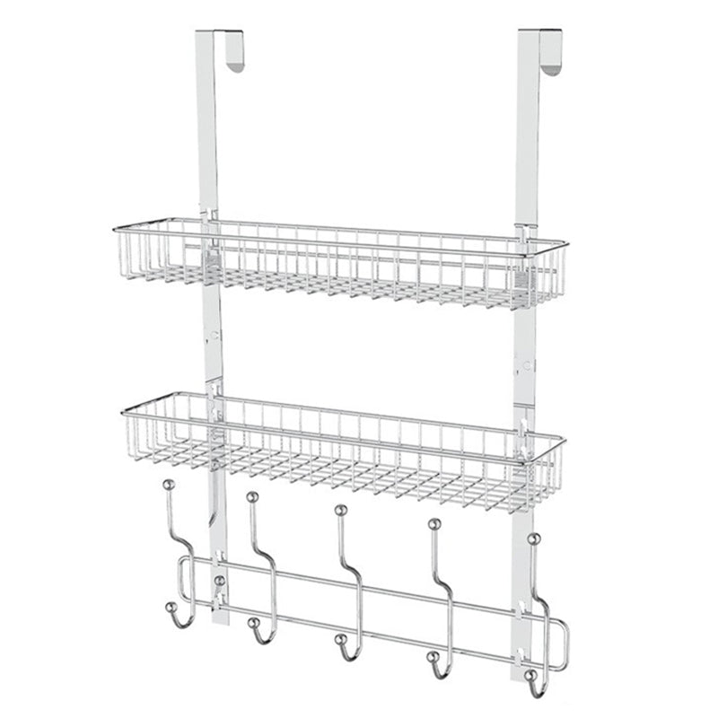 001-ZJGG-002 Over The Door Hanging Basket with 5 Hooks for Bathroom Living Room 001-ZJGG-002 Over The Door Hanging Basket with 5 Hooks for Bathroom Living Room